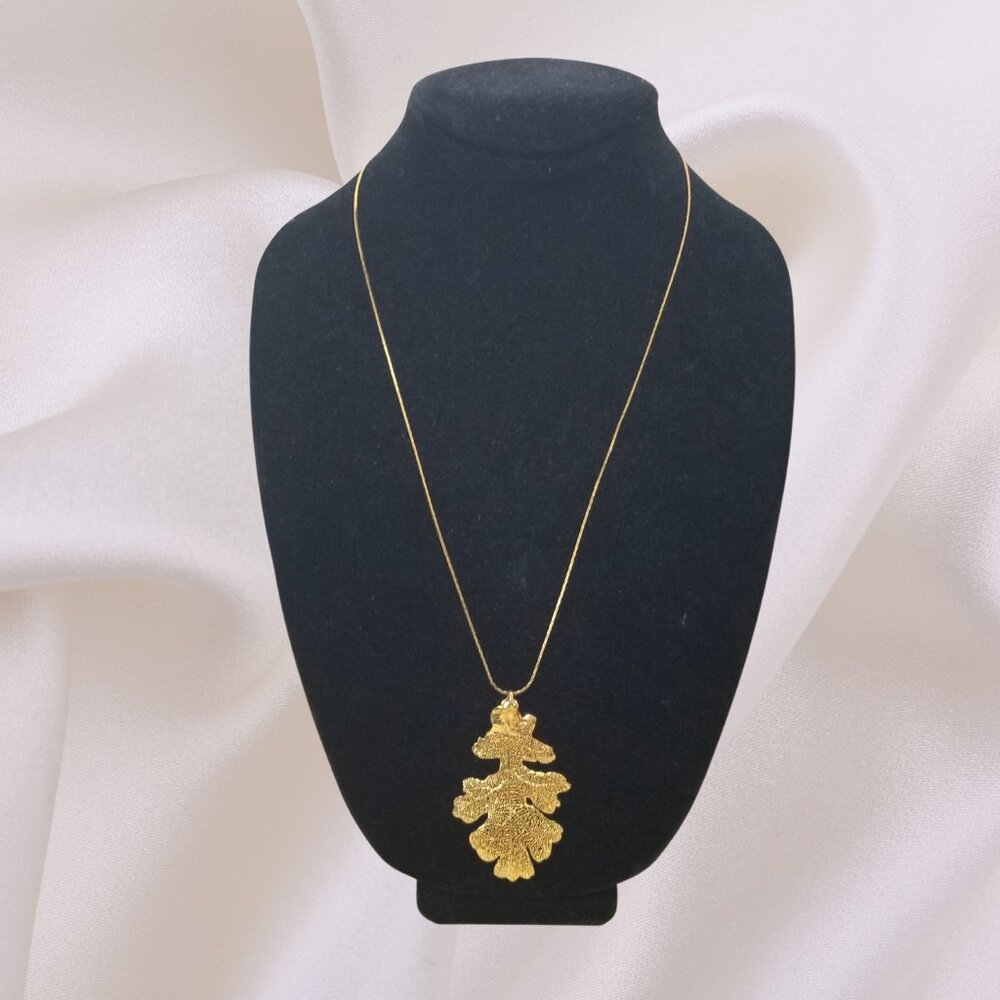 Vintage "Nature's Jewelry" 24k Gold Dipped Leaf N… - image 5